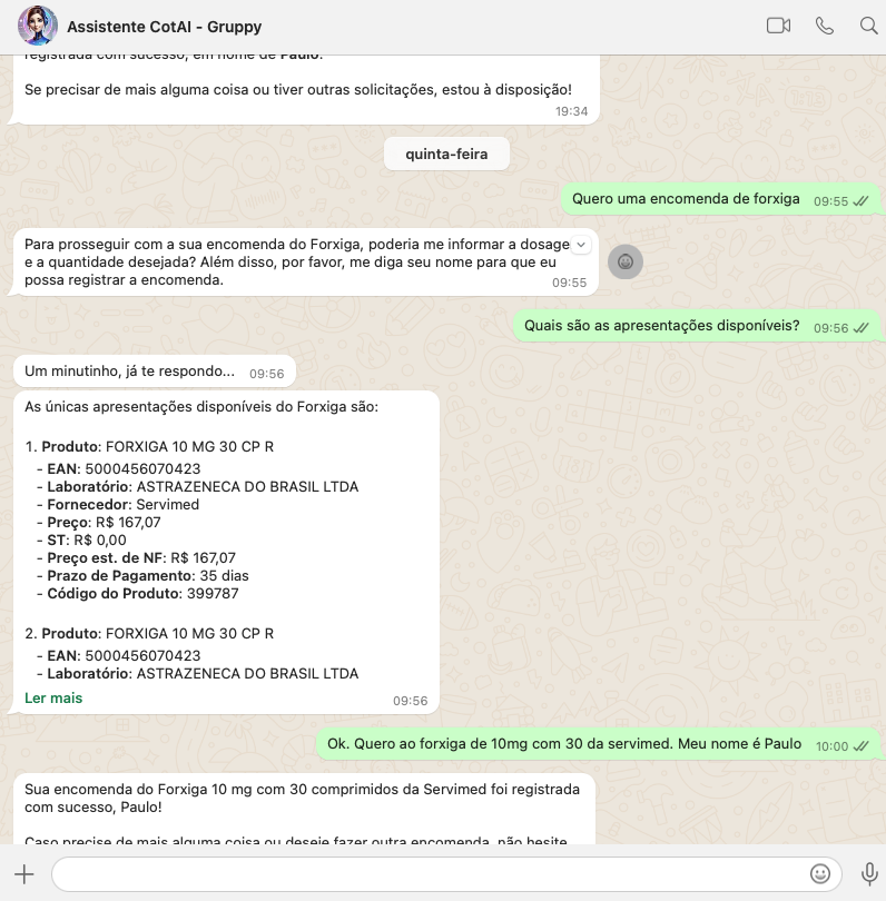 Assistente de IA para Cotações